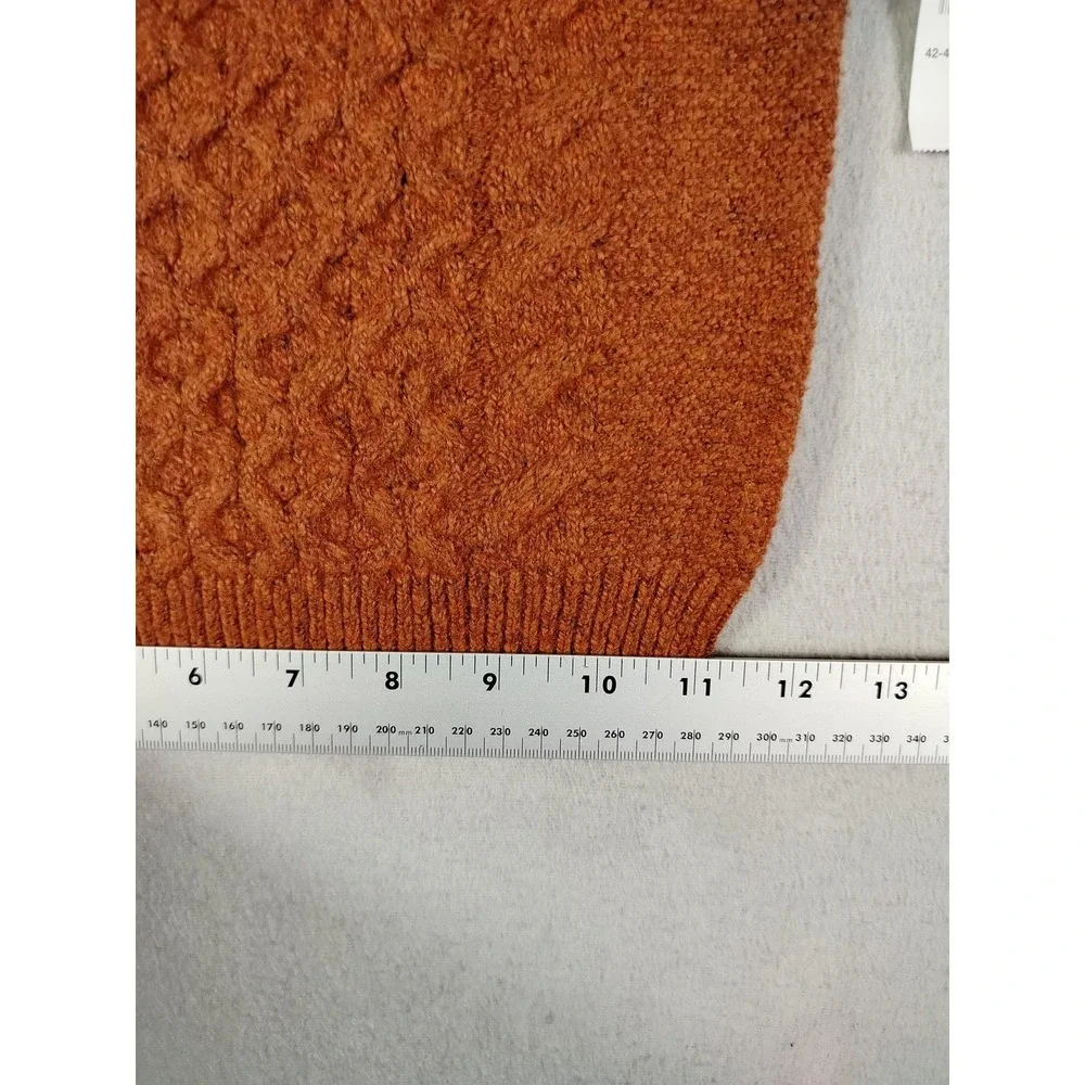 Old Navy Sweater Girls 5T Orange Mock Neck Ruffle Cable Knit Pullover Winter